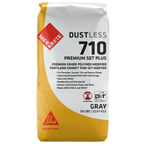 MERKRETE 710 50LB GREY DUSTLESS PREMIUM PLUS POLYMER-MODIFIED THINSET MORTAR