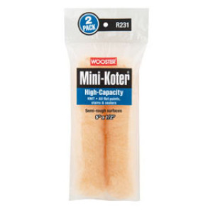 WOOSTER R231 6" X 1/2" MINI-KOTER HIGH-CAPACITY KNIT FABRIC ROLLER COVER 2PACK