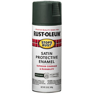 RUST-OLEUM STOPS RUST 7732830 12 OZ SATIN HUNTER GREEN SPRAY PAINT