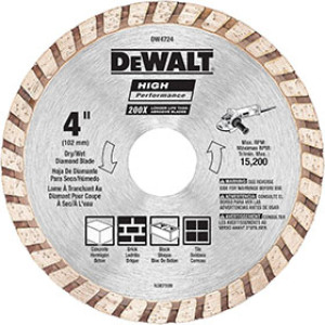 DEWALT DW4724 4" HIGH PERF MASONRY BLADE CARDED