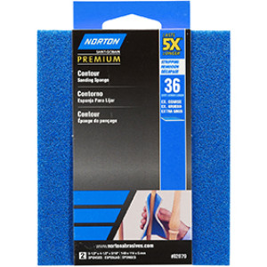 NORTON PROSAND 82079 4-1/2" X 5-1/2" X 3/16" 36 GR CONTOUR SANDING SPONGE 2PK