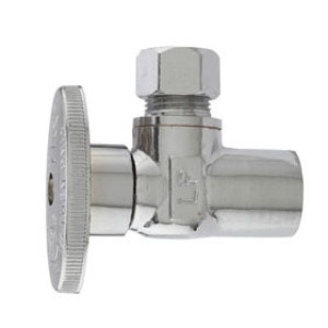 PLUMB PAK PP60PCLF QRTR TURN ANGLE VALVE 1/2" COP SWEAT X 3/8" OD