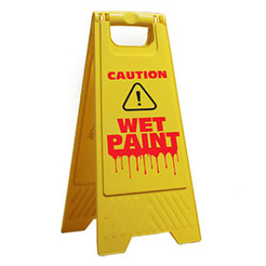 G-FORCE "WET PAINT" CAUTION STANDING FLOOR SIGN
