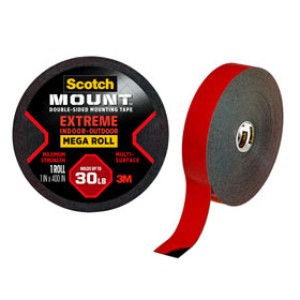 3M 414H-LONG-DC 1" X 400" SCOTCH-MOUNT EXTREME DOUBLE-SIDED MOUNTING TAPE MEGA