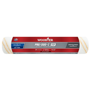 WOOSTER RR667 14" X 1/2" PRO/DOO-Z FTP WHITE/GOLD STRIPES WOVEN ROLLER COVER