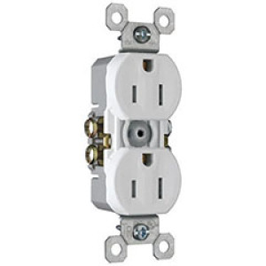 PASS & SEYMOUR  3232TRWRWCC8 15A 125V DUPLEX TAMP/WEATHER-RESIST RECEPT WHITE
