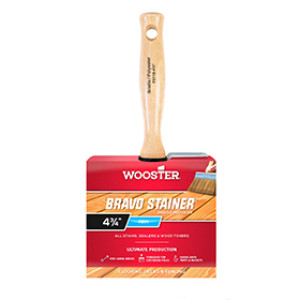 WOOSTER F5119 4-3/4" BRAVO STAINER BRISTLE/POLYESTER FLAT BRUSH THREADED HNDL