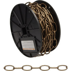 CAMPBELL T0722003N #10 DECORATOR CHAIN ANTIQUE BRASS 40' RL LOW CARBON STEEL