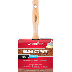 WOOSTER F5116 4-3/4" BRAVO STAINER BRISTLE FLAT BRUSH THREADED HANDLE