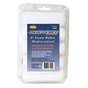 PAINT-FORCE 37424 4" X 3/8" FOAM ROLLER REFILL (10PK)