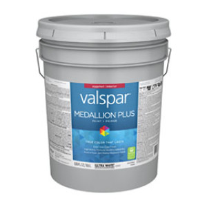 VALSPAR 22002.008 MEDALLION PLUS EGGSHELL ULTRA WHITE INTERIOR PAINT & PRIMER