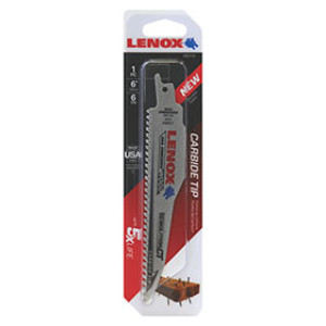 LENOX 1832118 656RCT 6" X 1" 6 TPI DEMOLITION CARBIDE TIP RECIP SAW BLADE 1PK