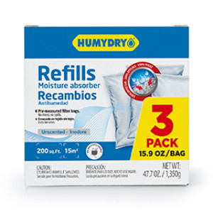 HUMYDRY USA4311803C6 15.9 OZ UNSCENTED REFILL MOISTURE ABSORBER 3 PACK
