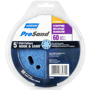 NORTON 68461 5" X 5 & 8 HOLE UNI VAC HOLE P60 DISC JOBPACK 35-PACK CLAMSHELL
