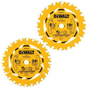 DEWALT DWA2612CMB 6-1/2" 18T & 24T CIRCULAR SAW BLADES COMBO 2-PACK