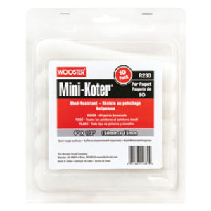 WOOSTER R130 6" X 1/2" MINI-KOTER SHED-RESISTANT WOVEN ROLLER COVER 10-PACK