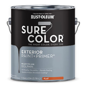 RUST-OLEUM 394673 SURE COLOR EXTERIOR PAINT AND PRIMER FLAT DOLPHIN