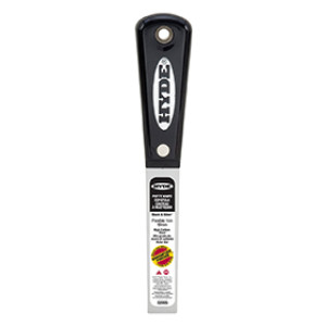 HYDE 02005 3/4" BLACK & SILVER FLEXIBLE PUTTY KNIFE HIGH CARBON STEEL BLADE