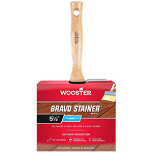 WOOSTER F5116 5-1/2" BRAVO STAINER BRISTLE FLAT BRUSH THREADED HANDLE