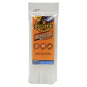 GORILLA GLUE 100348 8" GORILLA ALL TEMPERATURE HOT GLUE STICKS MINI 25 COUNT