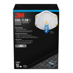 3M 8511PB1-A-PS PAINT SANDING VALVED RESPIRATORS 10 PACK