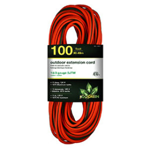 GOGREEN POWER GG-13800 14/3 100' SJT W-A OUTDOOR EXTENSION CORD ORANGE