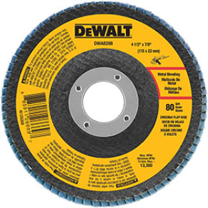 DEWALT DWA8208 4-1/2" X 7/8" 80-GRIT T29 FLAP DISC