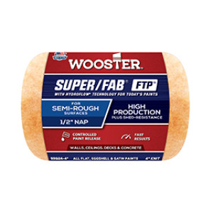 WOOSTER RR924 4" X 1/2" SUPER/FAB FTP SHED-RESISTANT KNIT ROLLER COVER