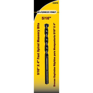 G-FORCE 22875 5/16" X 4" FAST SPIRAL MASONRY BIT CARDED