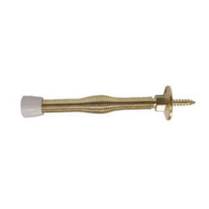 G-FORCE 43072 3" BRASS PLATED SPRING DOOR STOP POLY BAG