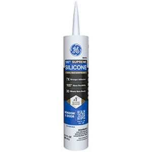 GE SUPREME 2814819 10.1OZ SILICONE WINDOW & DOOR SEALANT WHITE