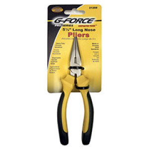 G-FORCE 21260 5-1/2" LONG NOSE PLIERS ERGO GRIP HANDLE