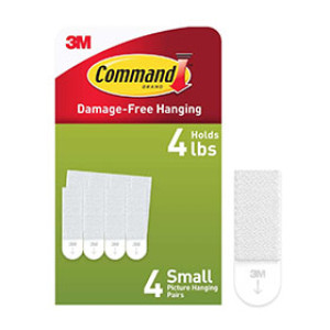 3M 17202-OFES COMMAND SMALL WHITE 2 LB PICTURE HANGING STRIPS 4-SETS