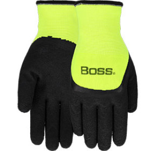 BOSS B93204-L LARGE HI-VIS GREEN 3/4 TEXTURED TERRY ACRYLIC LINED LATEX PALM