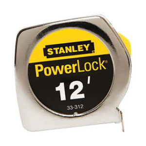 STANLEY 33-312 POWERLOCK 12' X 3/4" HEAVY DUTY TAPE MEASURE - METAL
