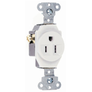 PASS & SEYMOUR  5251WCC8 15A 125V CC SPEC SINGLE RECEPTACLE WHITE