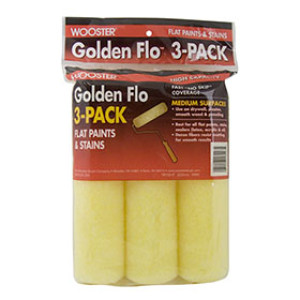 WOOSTER RR726 9" X 3/8" GOLDEN FLO HIGH CAPACITY LOW SHED ROLLER COVER 3-PACK
