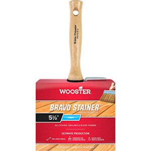 WOOSTER F5119 5-1/2" BRAVO STAINER BRISTLE/POLYESTER FLAT BRUSH THREADED HNDL