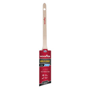 WOOSTER 5234 1-1/2" GOLD EDGE FIRM CT POLYESTER THIN ANGLE RATTAIL PAINT BRUSH