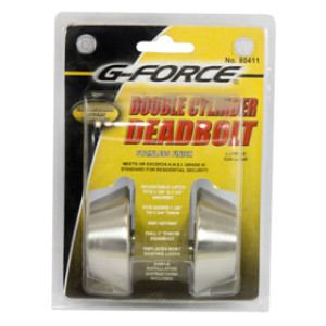 G-FORCE 80411 DOUBLE CYLINDER STAINLESS STEEL DEADBOLT KW1 KEYWAY KEYED ALIKE