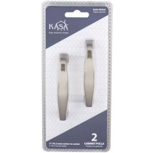 KASAWARE K1213SN-2 ZINC DIE CAST CABINET PULL SATIN NICKEL 3-1/2" 2-PACK