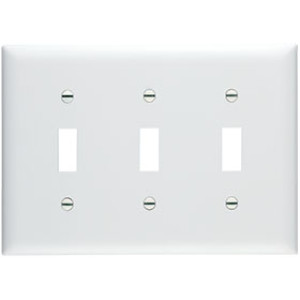 PASS & SEYMOUR  TP3WCC12 3-GANG WALL PLATE 3 TOG W/O LINE WHITE