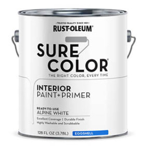 RUST-OLEUM SURE COLOR 380219 ALPINE WHITE EGGSHELL WALL PAINT