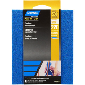 NORTON PROSAND 82083 4-1/2" X 5-1/2" X 3/16" 220 GR CONTOUR SANDING SPONGE 2PK