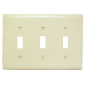 PASS & SEYMOUR  TP3ICC12 3-GANG WALL PLATE 3 TOG W/O LINE IVORY