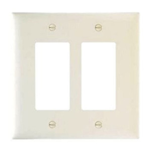 PASS & SEYMOUR  SP262LA 2-GANG WALL PLATE 2 DECO WITHOUT LINE LIGHT ALMOND