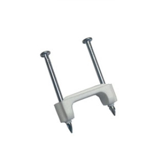 GARDNER BENDER PS-50 PLASTIC STAPLE 1/2" ZINC PLATED NAIL WHITE 50/BAG