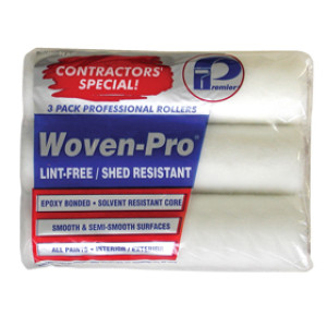 WOVEN-PRO 3LF38 9" X 3/8" SHED-RESISTANT ROLLER COVER 3-PACK