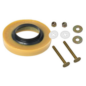 BLACK SWAN 04425 FLANGE & GASKET WAX RING WITH 1/4" X 2-1/4" BRASS BOLT KIT