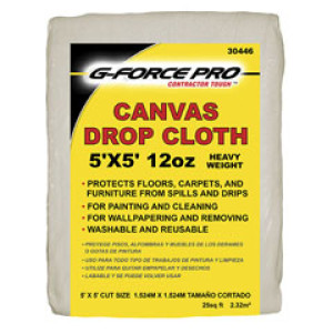 G-FORCE 30446 5' X 5' 12 OZ CANVAS DROP CLOTH